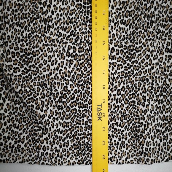 Talbots Petites Ladies Size Large Black White & Tan Animal Print Top - Picture 9 of 9